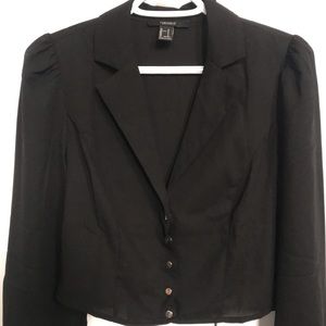 Cropped Black Fancy Top